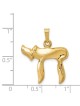 14k Yellow Gold Curved Chai Pendant | Jewelry | Judaica