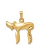 14k Yellow Gold Curved Chai Pendant | Jewelry | Judaica