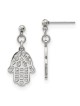 Polished Stainless Steel Hamsa Dangle Earrings | Jewelry | Judaica