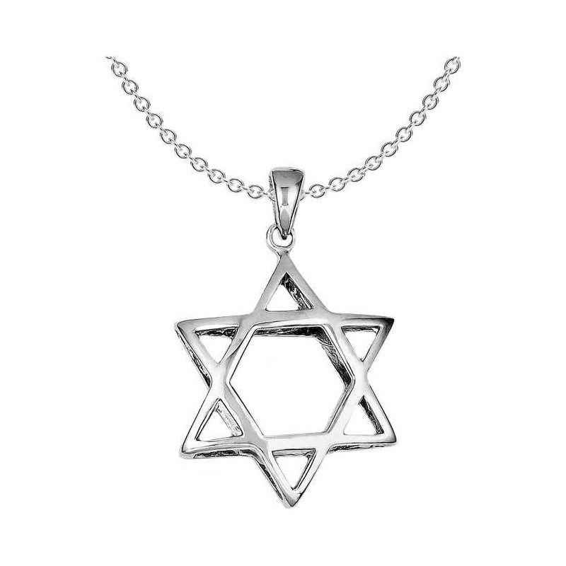 Sterling Silver Curved Star of David Pendant | Jewelry | Judaica