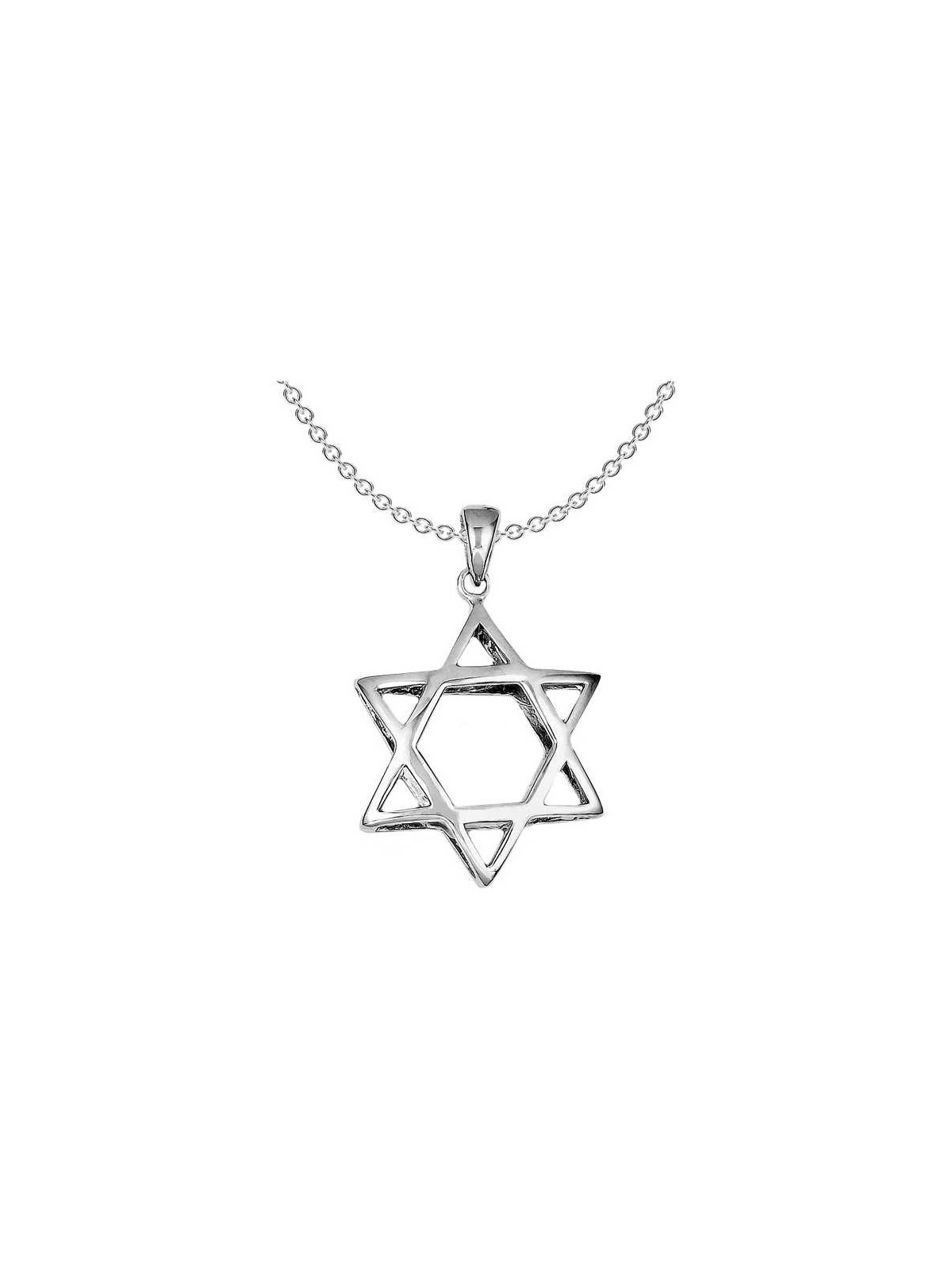Sterling Silver Curved Star of David Pendant | Jewelry | Judaica