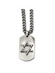 Stainless Steel Polished Dog Tag Star of David Pen | Jewelry | Judaica