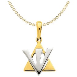 14K Two-Tone Gold Star of David Shin Pendant | Jewelry | Judaica