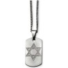 Stainless Steel Star of David CZ Dog Tag Polished  | Jewelry | Judaica
