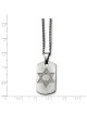Stainless Steel Star of David CZ Dog Tag Polished  | Jewelry | Judaica
