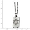 Stainless Steel Star of David CZ Dog Tag Polished  | Jewelry | Judaica