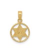 14k Yellow Gold Star of David Zion Circle Frame Pe | Jewelry | Judaica