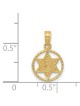 14k Yellow Gold Star of David Zion Circle Frame Pe | Jewelry | Judaica