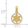 14k Yellow Gold Star of David Zion Circle Frame Pe | Jewelry | Judaica