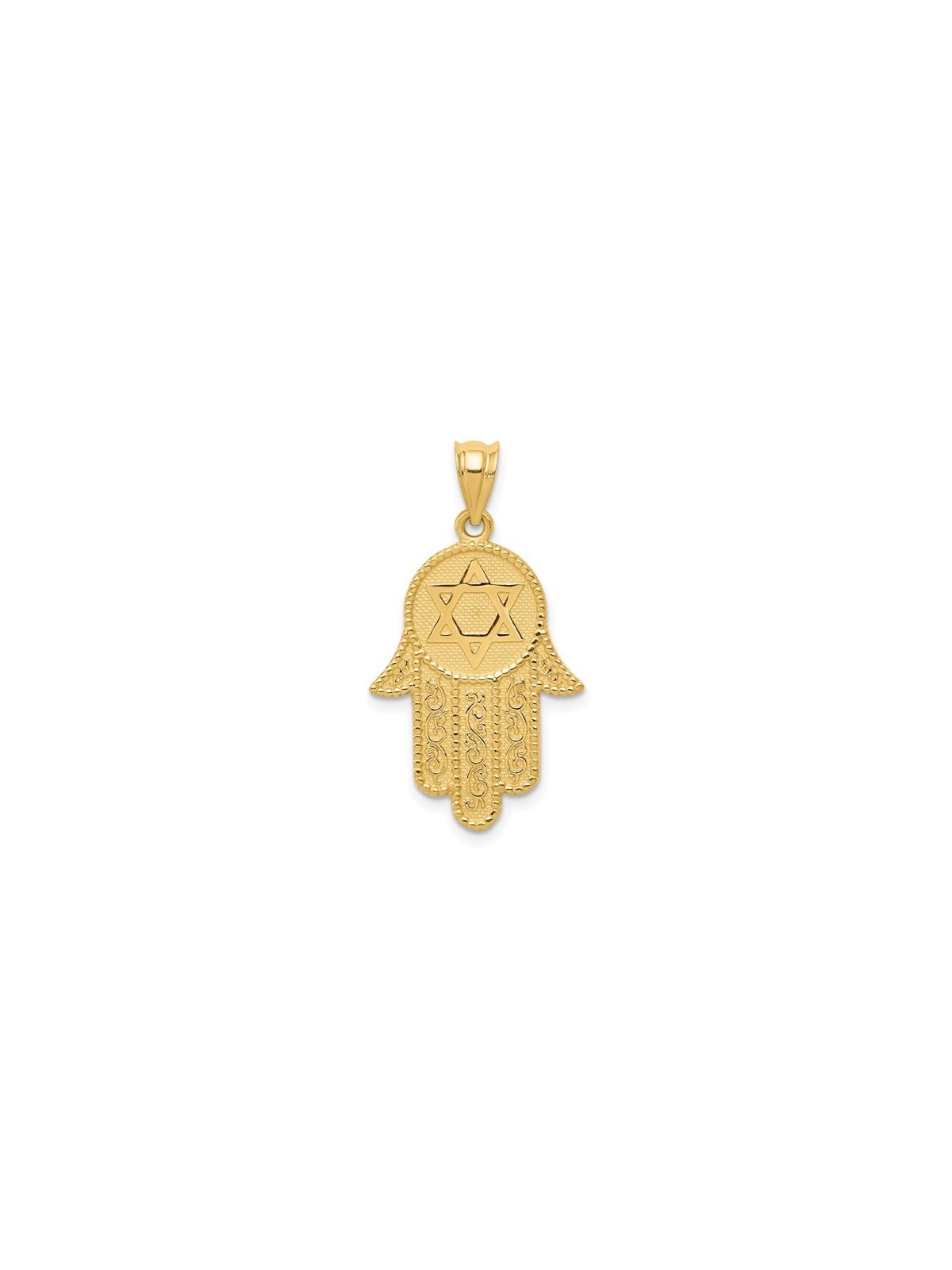 14k Yellow Gold Hamsa with Star of David Pendant | Jewelry | Judaica