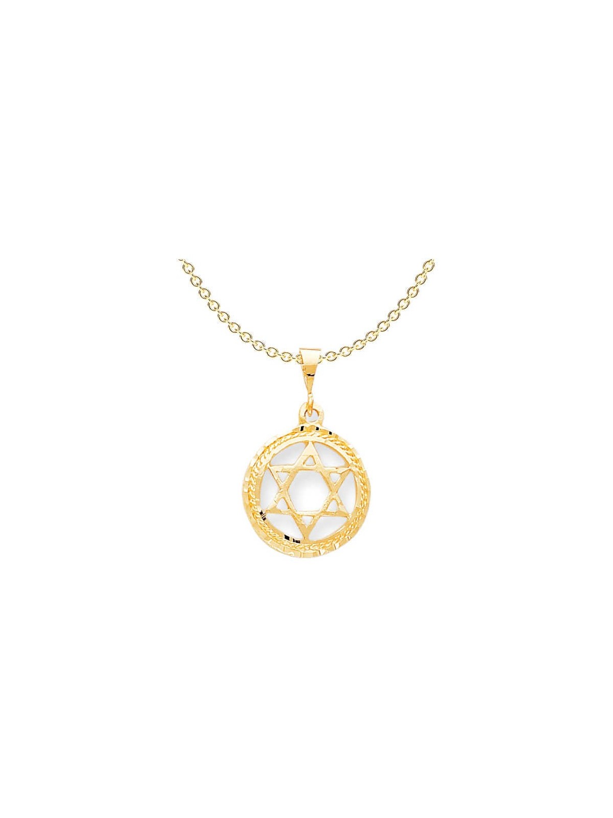 10k Polished Yellow Gold Star of David Circle Pend | Jewelry | Judaica