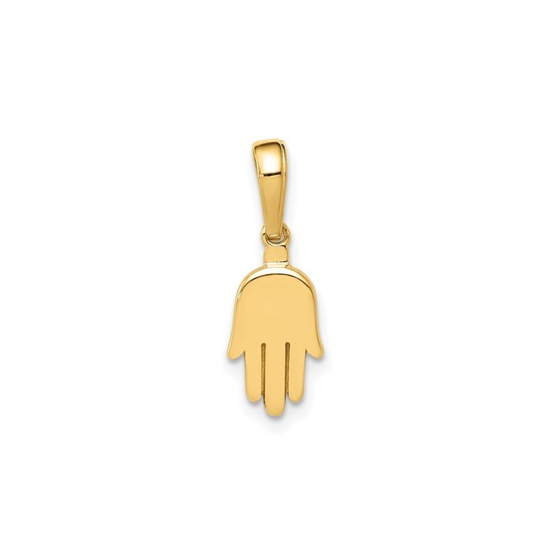 Small 14K Solid Yellow Gold Contemporary Hamsa Pen | Jewelry | Judaica