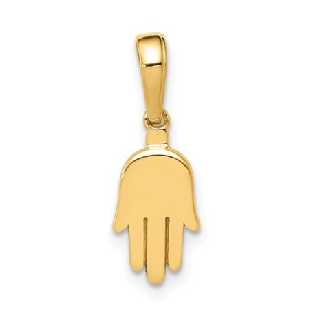 Small 14K Solid Yellow Gold Contemporary Hamsa Pen | Jewelry | Judaica