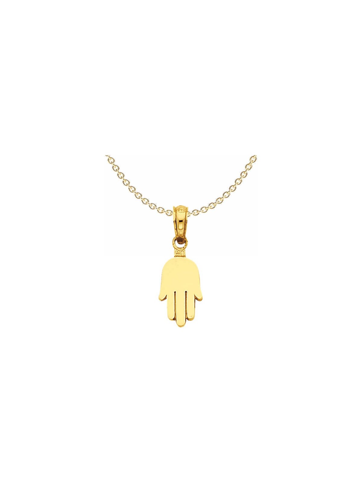 Small 14K Solid Yellow Gold Contemporary Hamsa Pen | Jewelry | Judaica