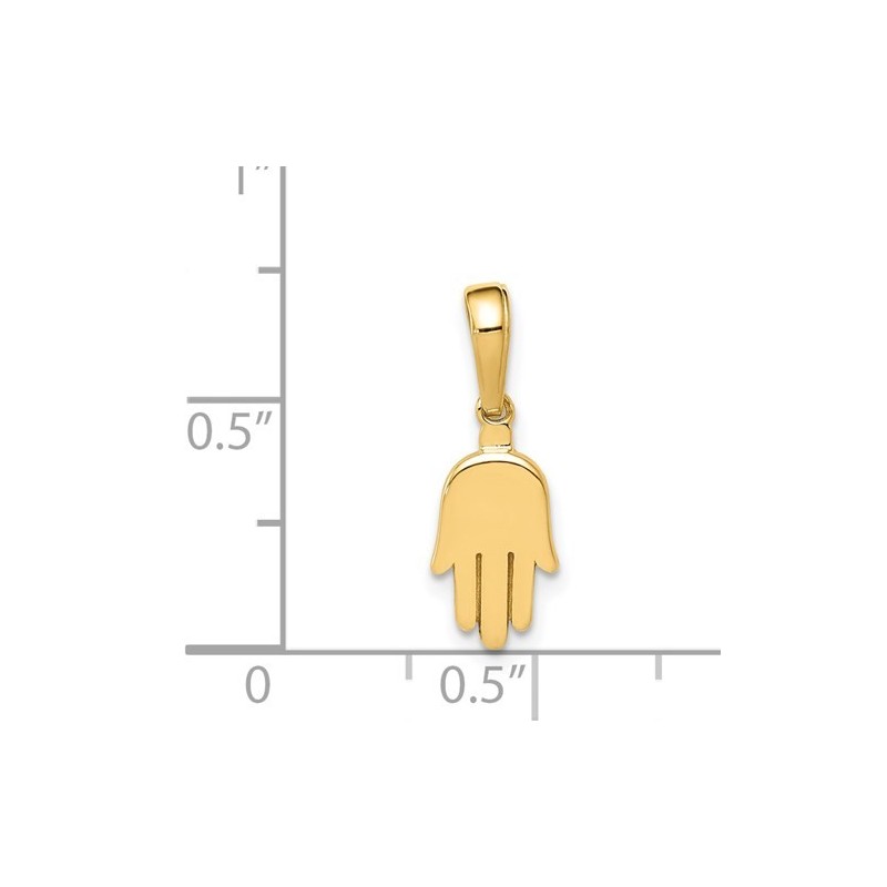 Small 14K Solid Yellow Gold Contemporary Hamsa Pen | Jewelry | Judaica