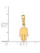 Small 14K Solid Yellow Gold Contemporary Hamsa Pen | Jewelry | Judaica