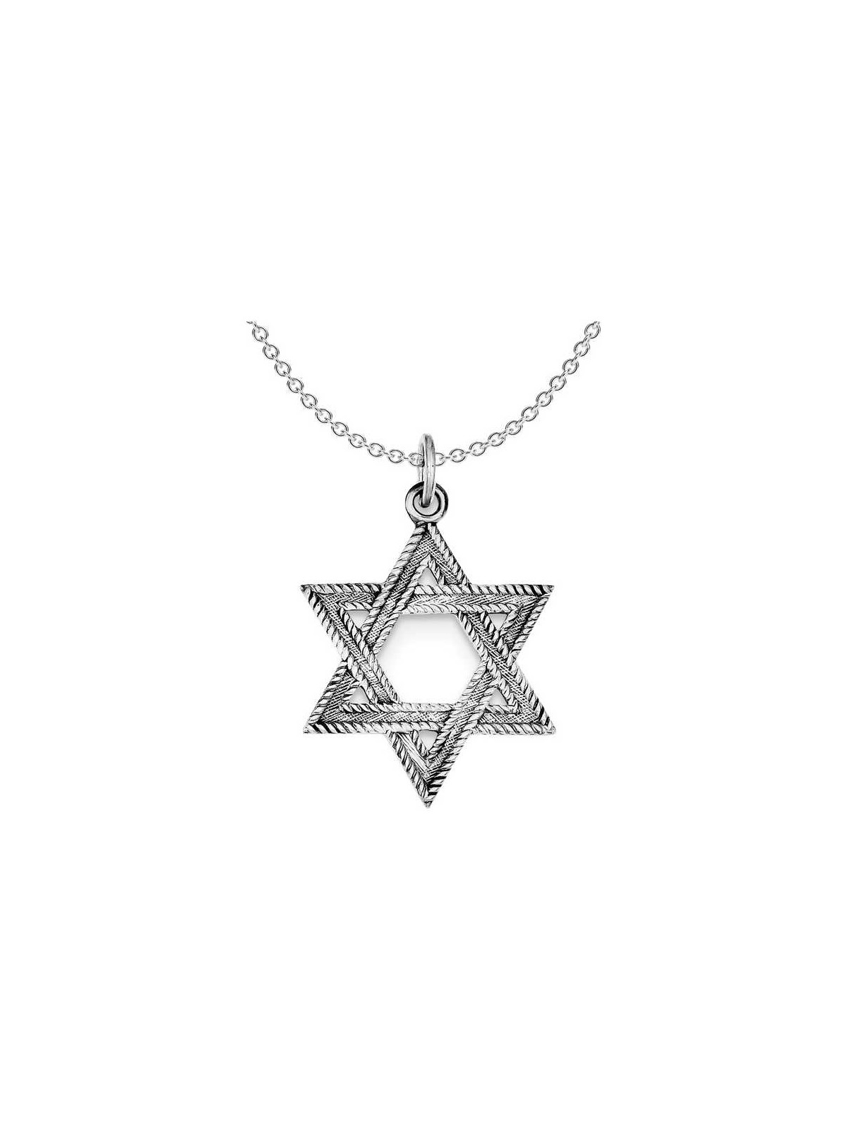 Sterling Silver Textured Antiqued Star of David Pe | Jewelry | Judaica