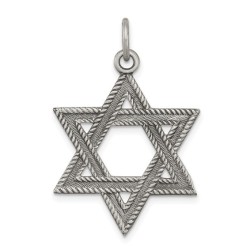 Sterling Silver Textured Antiqued Star of David Pe | Jewelry | Judaica