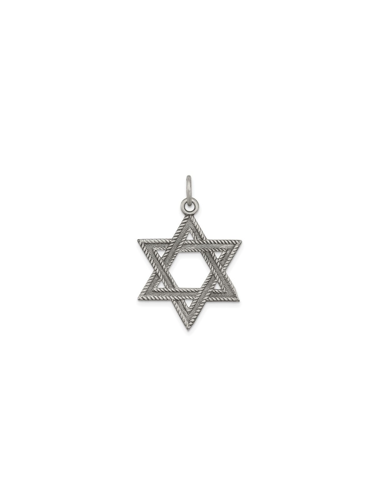 Sterling Silver Textured Antiqued Star of David Pe | Jewelry | Judaica