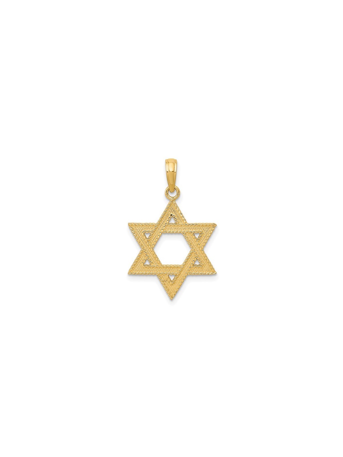 14k Yellow Gold Rope Textured Star of David Pendan | Jewelry | Judaica