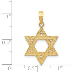 14k Yellow Gold Rope Textured Star of David Pendan | Jewelry | Judaica