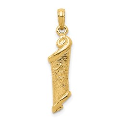 14k Yellow Gold Chai Star of David Torah Scroll Pe | Jewelry | Judaica