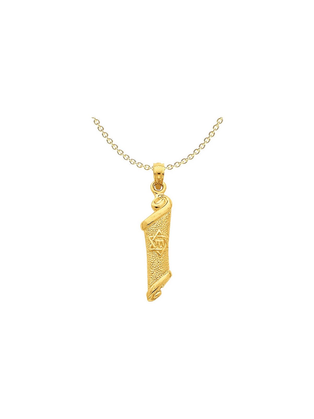 14k Yellow Gold Chai Star of David Torah Scroll Pe | Jewelry | Judaica