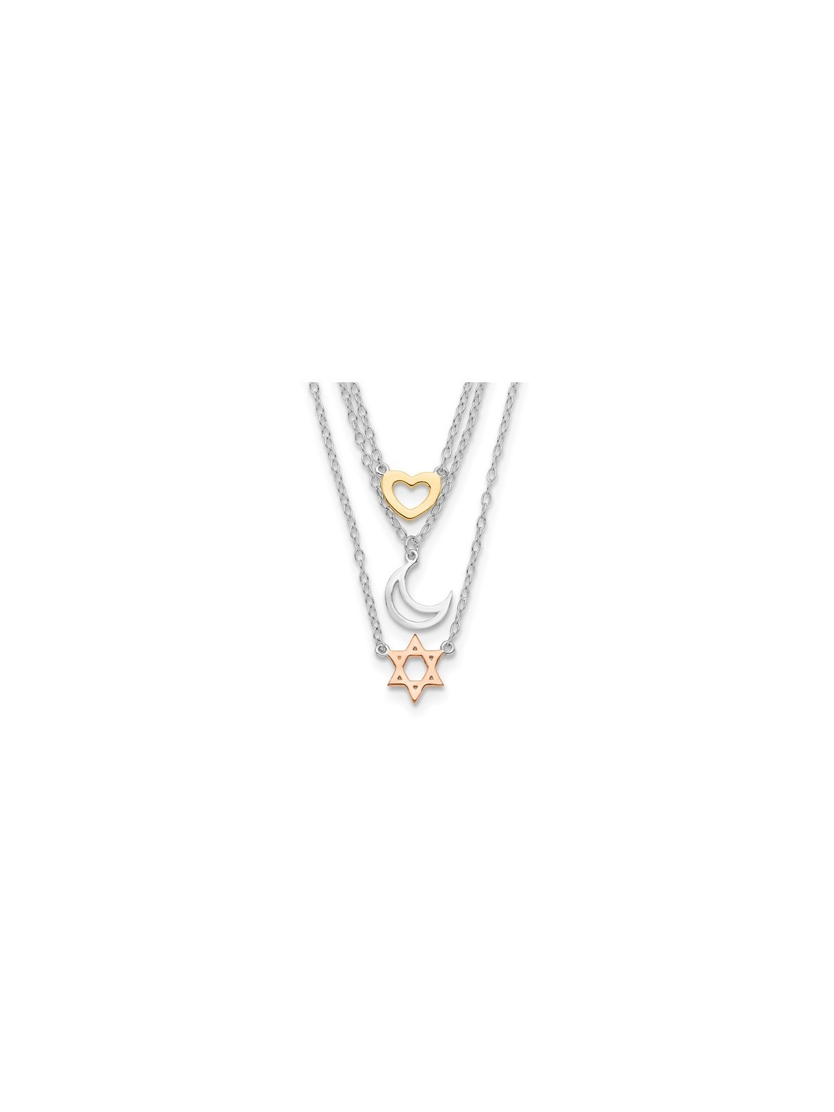 Sterling Silver Heart, Moon, and Star of David Tie | Jewelry | Judaica