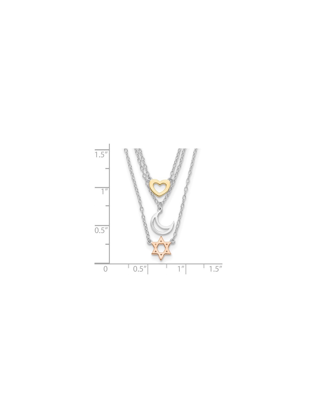 Sterling Silver Heart, Moon, and Star of David Tie | Jewelry | Judaica