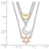 Sterling Silver Heart, Moon, and Star of David Tie | Jewelry | Judaica