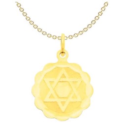 14k Yellow Gold Round Scalloped Star of David Pend | Jewelry | Judaica