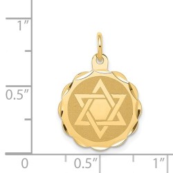 14k Yellow Gold Round Scalloped Star of David Pend | Jewelry | Judaica