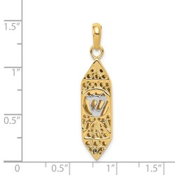 14k Two-Tone Gold Openwork Mezuzah Pendant | Jewelry | Judaica