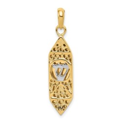 14k Two-Tone Gold Openwork Mezuzah Pendant | Jewelry | Judaica