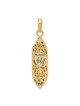 14k Two-Tone Gold Openwork Mezuzah Pendant | Jewelry | Judaica