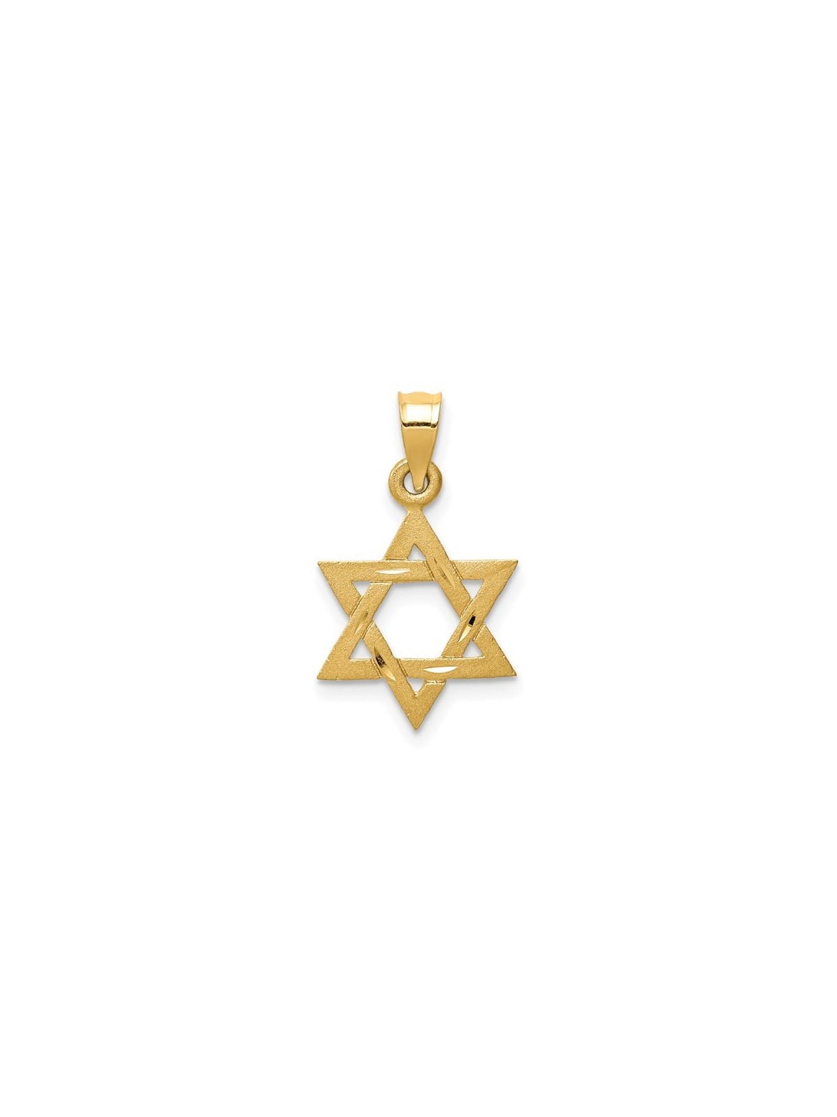 14k Satin Yellow Gold Textured Star Of David Penda | Jewelry | Judaica