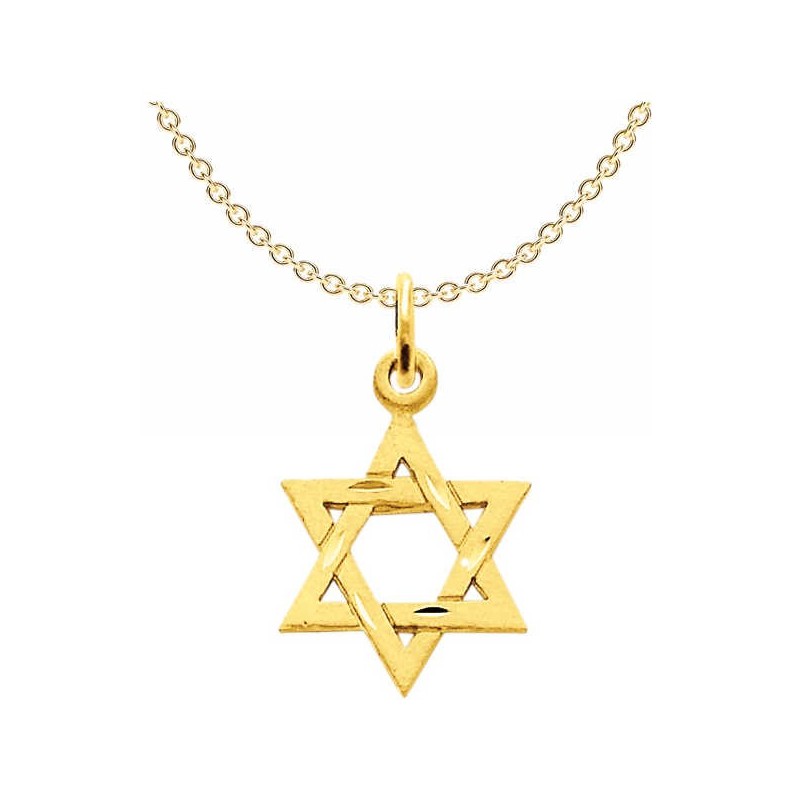 14k Satin Yellow Gold Textured Star Of David Penda | Jewelry | Judaica