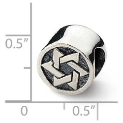 Sterling Silver Star of David Circle Bead | Jewelry | Judaica