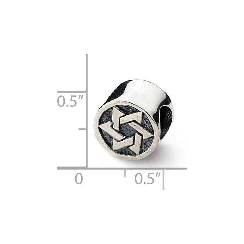 Sterling Silver Star of David Circle Bead | Jewelry | Judaica