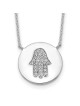 Sterling Silver Rhodium-Plated Hamsa CZ Necklace | Jewelry | Judaica