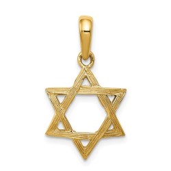 14k Yellow Gold Embossed Star of David Pendant | Jewelry | Judaica