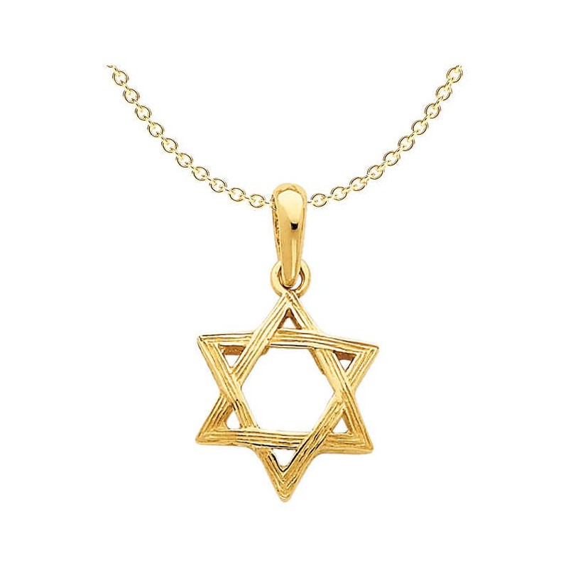 14k Yellow Gold Embossed Star of David Pendant | Jewelry | Judaica