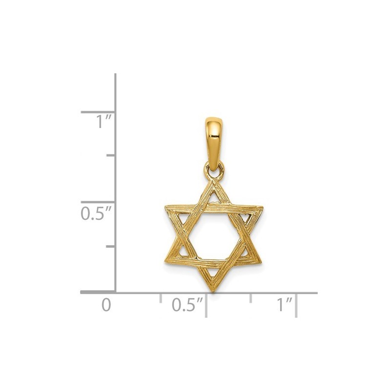 14k Yellow Gold Embossed Star of David Pendant | Jewelry | Judaica