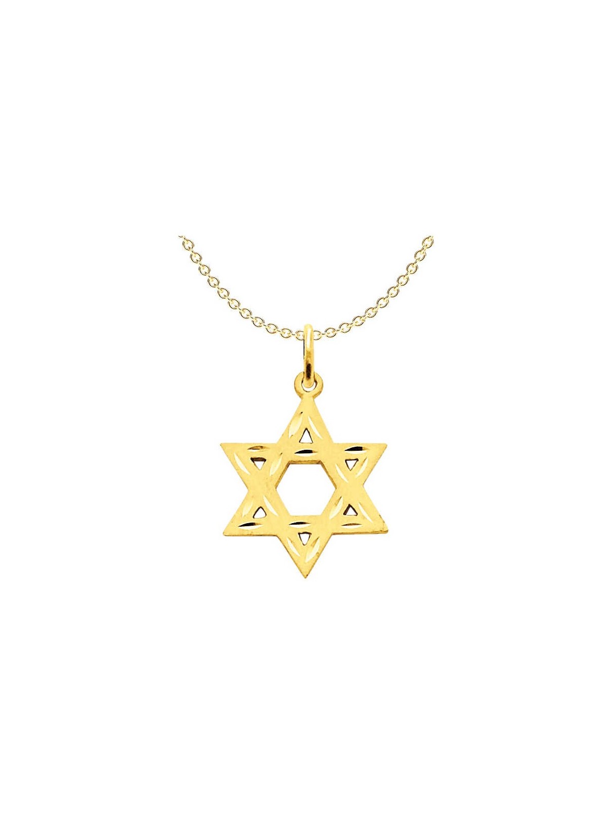 14k Yellow Gold Diamond-Cut Star of David Pendant | Jewelry | Judaica