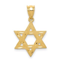 14k Yellow Gold Diamond-Cut Star of David Pendant | Jewelry | Judaica