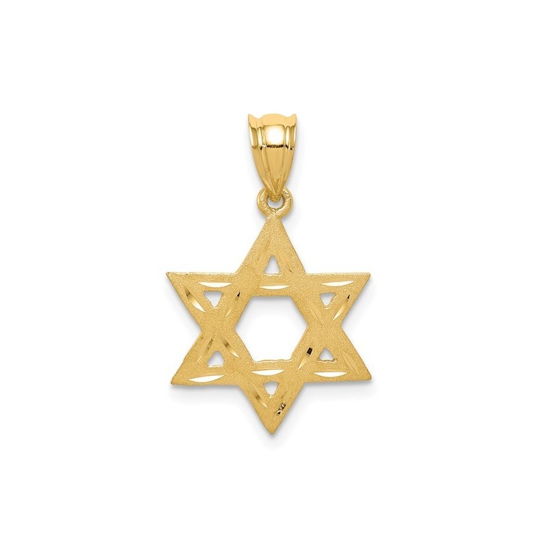 14k Yellow Gold Diamond-Cut Star of David Pendant | Jewelry | Judaica