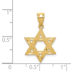 14k Yellow Gold Diamond-Cut Star of David Pendant | Jewelry | Judaica