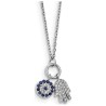 Sterling Silver Rhodium-Plated CZ Eye and Hamsa Ch | Jewelry | Judaica