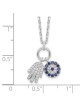 Sterling Silver Rhodium-Plated CZ Eye and Hamsa Ch | Jewelry | Judaica
