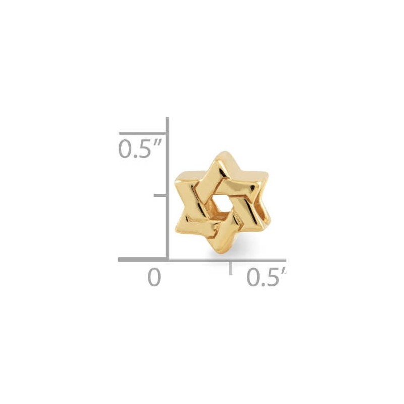 Sterling Silver Gold-Plated Star of David Bead | Jewelry | Judaica